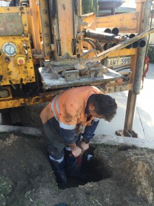 Probing for services before drilling