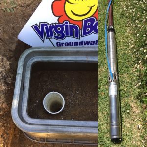 Submersible pump about to be installed in a newly drilled garden bore Greenwood, Gwelup