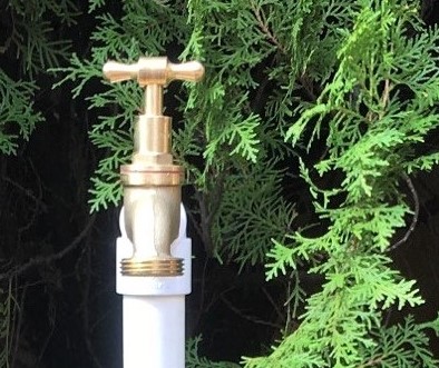 brass tap from garden bore